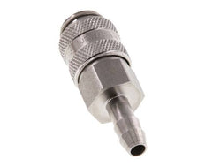 Stainless steel DN 5 Air Coupling Socket 6 mm Hose Pillar Double Shut-Off