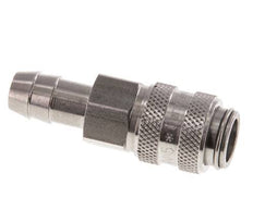 Stainless steel DN 5 Air Coupling Socket 9 mm Hose Pillar Double Shut-Off