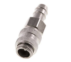 Stainless steel DN 5 Air Coupling Socket 9 mm Hose Pillar Double Shut-Off