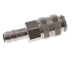 Stainless steel DN 5 Air Coupling Socket 8 mm Hose Pillar Double Shut-Off