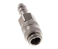 Stainless steel DN 5 Air Coupling Socket 8 mm Hose Pillar Double Shut-Off
