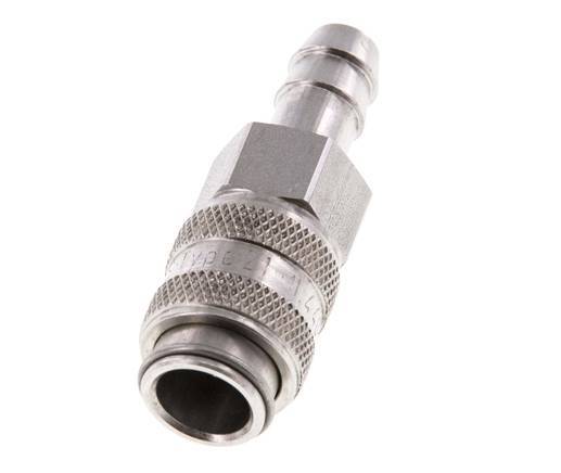 Stainless Steel 316L DN 5 Air Coupling Socket 8 mm Hose Pillar Double Shut-Off