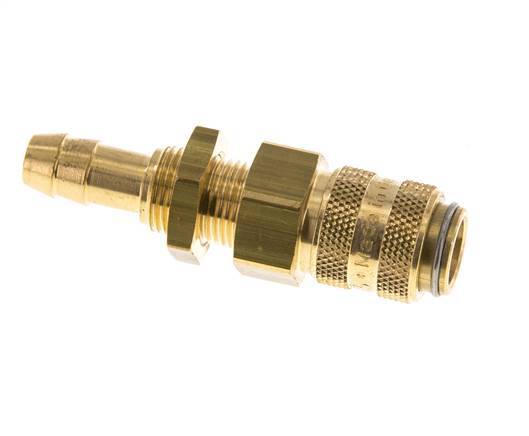 Brass DN 5 Air Coupling Socket 8 mm Hose Pillar Bulkhead