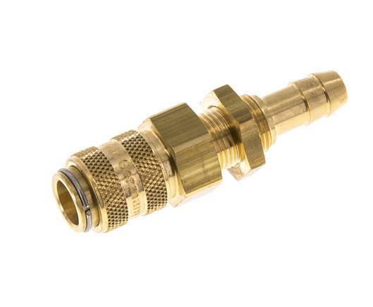 Brass DN 5 Air Coupling Socket 8 mm Hose Pillar Bulkhead