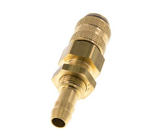 Brass DN 5 Air Coupling Socket 8 mm Hose Pillar Bulkhead