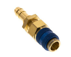 Brass DN 5 Blue Air Coupling Socket 8 mm Hose Pillar Bulkhead