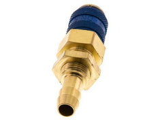 Brass DN 5 Blue Air Coupling Socket 8 mm Hose Pillar Bulkhead
