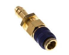 Brass DN 5 Blue Air Coupling Socket 9 mm Hose Pillar Bulkhead Double Shut-Off