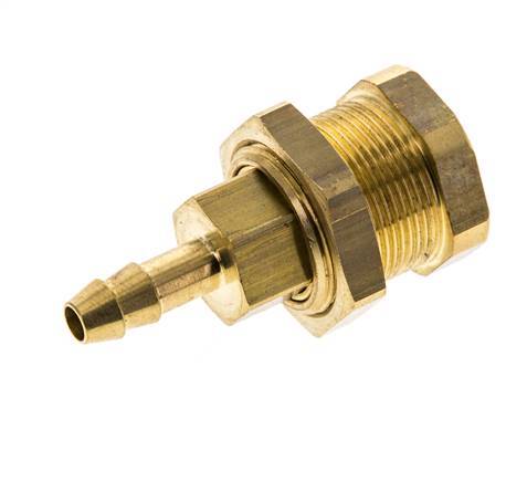 Brass DN 5 Air Coupling Socket 6 mm Hose Pillar Bulkhead Pull-Off