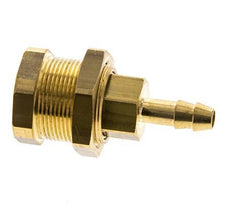 Brass DN 5 Air Coupling Socket 6 mm Hose Pillar Bulkhead Pull-Off