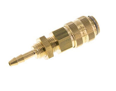 Brass DN 5 Air Coupling Socket 4 mm Hose Pillar Bulkhead Double Shut-Off