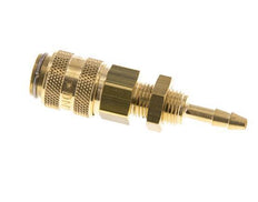 Brass DN 5 Air Coupling Socket 4 mm Hose Pillar Bulkhead Double Shut-Off