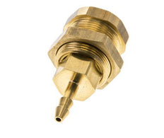 Brass DN 5 Air Coupling Socket 4 mm Hose Pillar Bulkhead Pull-Off Double Shut-Off