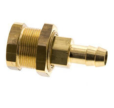 Brass DN 5 Air Coupling Socket 9 mm Hose Pillar Bulkhead Pull-Off Double Shut-Off