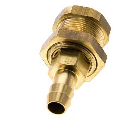 Brass DN 5 Air Coupling Socket 9 mm Hose Pillar Bulkhead Pull-Off Double Shut-Off