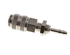 Nickel-plated Brass DN 5 Air Coupling Socket 4 mm Hose Pillar Bulkhead