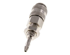 Nickel-plated Brass DN 5 Air Coupling Socket 4 mm Hose Pillar Bulkhead