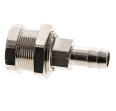 Nickel-plated Brass DN 5 Air Coupling Socket 9 mm Hose Pillar Bulkhead Pull-Off Double Shut-Off