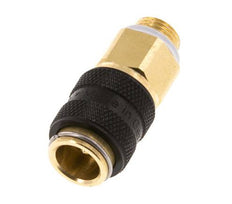 Brass DN 5 Black Air Coupling Socket G 1/8 inch Male Double Shut-Off
