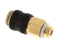 Brass DN 5 Black Air Coupling Socket G 1/8 inch Male Double Shut-Off