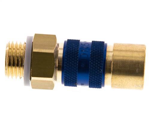 Brass DN 5 Blue-Coded Air Coupling Socket G 1/4 inch Male