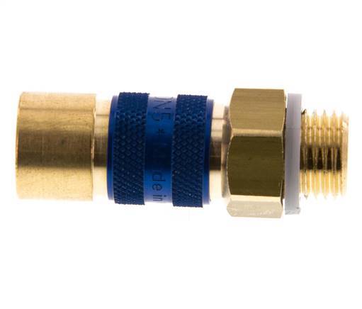 Brass DN 5 Blue-Coded Air Coupling Socket G 1/4 inch Male