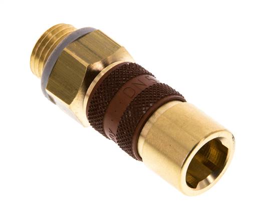 Brass DN 5 Brown-Coded Air Coupling Socket G 1/4 inch Male