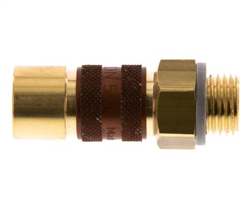 Brass DN 5 Brown-Coded Air Coupling Socket G 1/4 inch Male