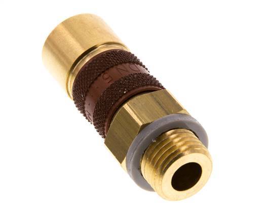 Brass DN 5 Brown-Coded Air Coupling Socket G 1/4 inch Male