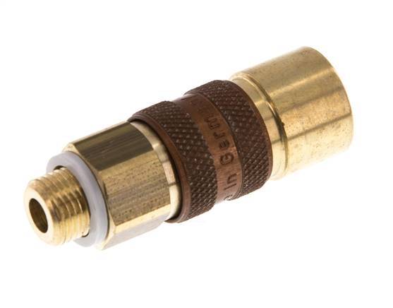 Brass DN 5 Brown-Coded Air Coupling Socket G 1/8 inch Male