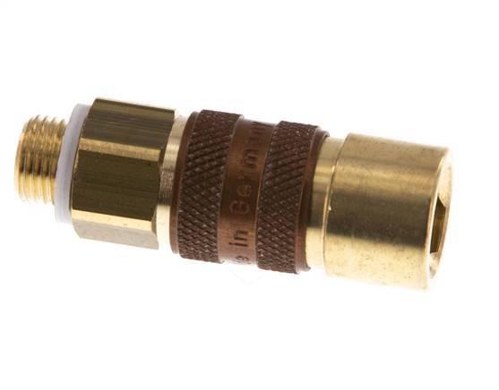 Brass DN 5 Brown-Coded Air Coupling Socket G 1/8 inch Male