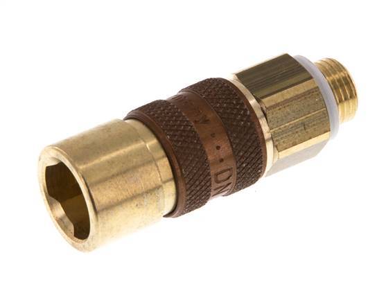 Brass DN 5 Brown-Coded Air Coupling Socket G 1/8 inch Male