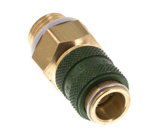 Brass DN 5 Green Air Coupling Socket G 1/4 inch Male