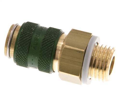 Brass DN 5 Green Air Coupling Socket G 1/4 inch Male