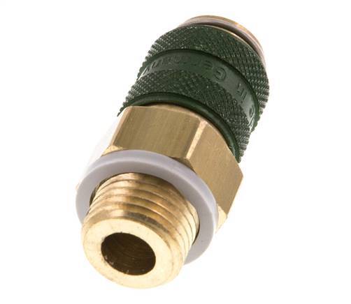 Brass DN 5 Green Air Coupling Socket G 1/4 inch Male