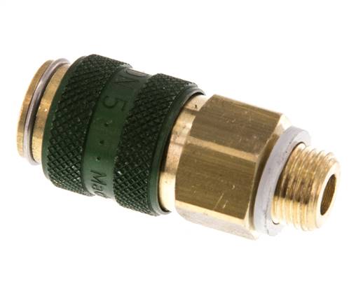 Brass DN 5 Green Air Coupling Socket G 1/8 inch Male