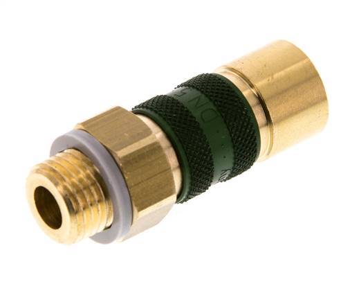 Brass DN 5 Green-Coded Air Coupling Socket G 1/4 inch Male