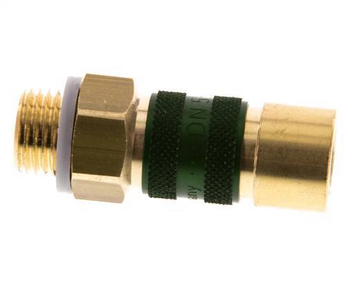 Brass DN 5 Green-Coded Air Coupling Socket G 1/4 inch Male