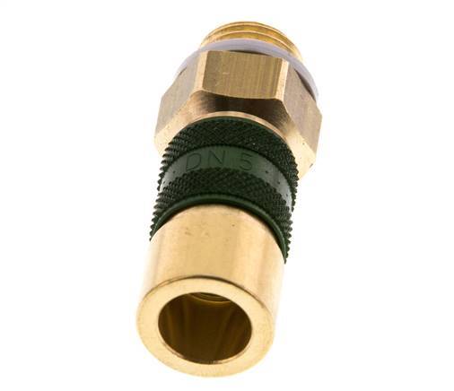 Brass DN 5 Green-Coded Air Coupling Socket G 1/4 inch Male