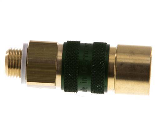 Brass DN 5 Green-Coded Air Coupling Socket G 1/8 inch Male
