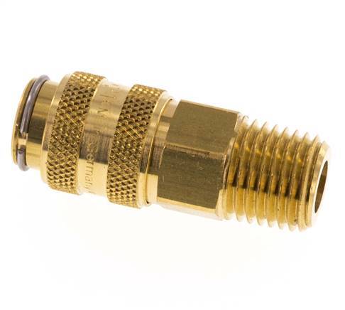 Brass DN 5 Air Coupling Socket 1/4 inch Male NPT