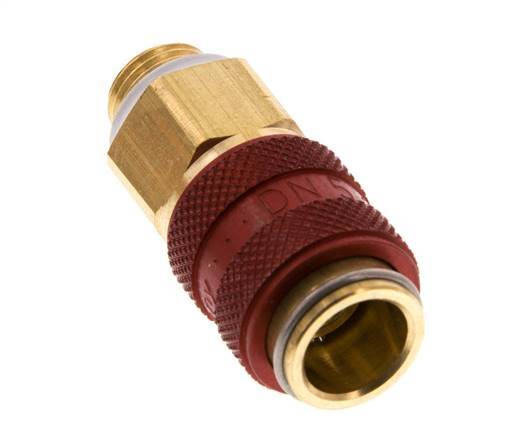 Brass DN 5 Red Air Coupling Socket G 1/8 inch Male