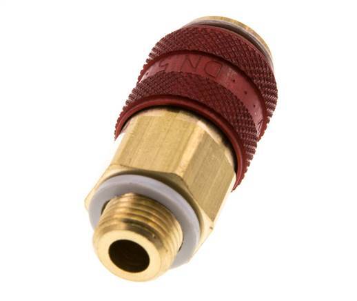 Brass DN 5 Red Air Coupling Socket G 1/8 inch Male