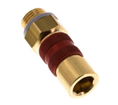 Brass DN 5 Red-Coded Air Coupling Socket G 1/4 inch Male