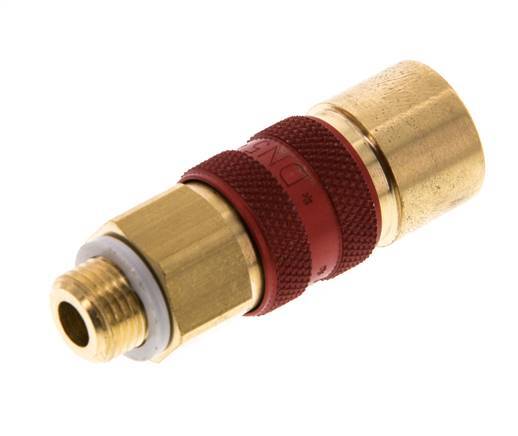 Brass DN 5 Red-Coded Air Coupling Socket G 1/8 inch Male
