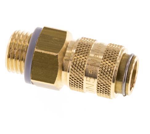 Brass DN 5 Air Coupling Socket G 1/4 inch Male Double Shut-Off