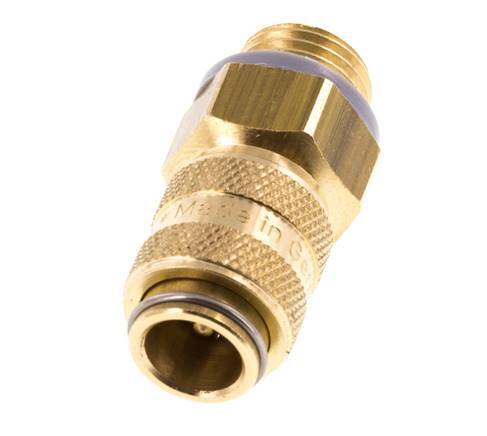 Brass DN 5 Air Coupling Socket G 1/4 inch Male Double Shut-Off