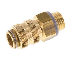Brass DN 5 Air Coupling Socket G 1/4 inch Male Double Shut-Off