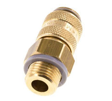 Brass DN 5 Air Coupling Socket G 1/4 inch Male Double Shut-Off
