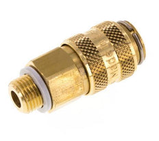 Brass DN 5 Air Coupling Socket G 1/8 inch Male Double Shut-Off